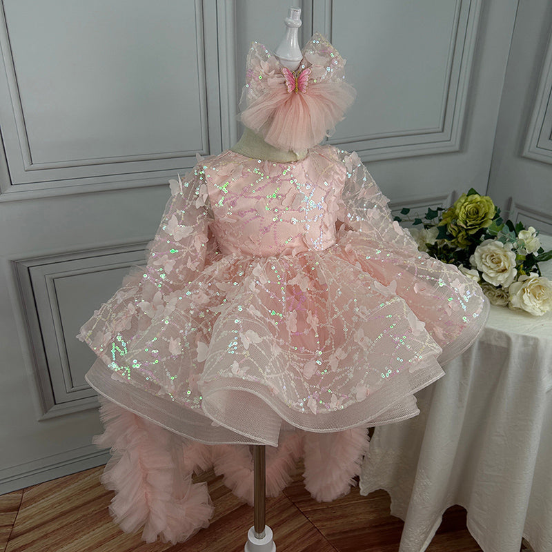 Flower Girl Dress Sequined Dress Fluffy Dress Toddler Beauty Pageant Princess Dress