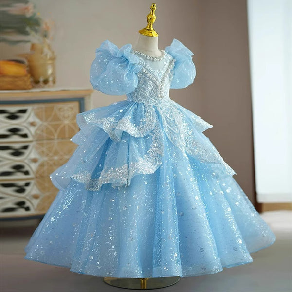 Luxurious Girls Festival Puffy Dress Toddler Birthday Pageant Princess Dress