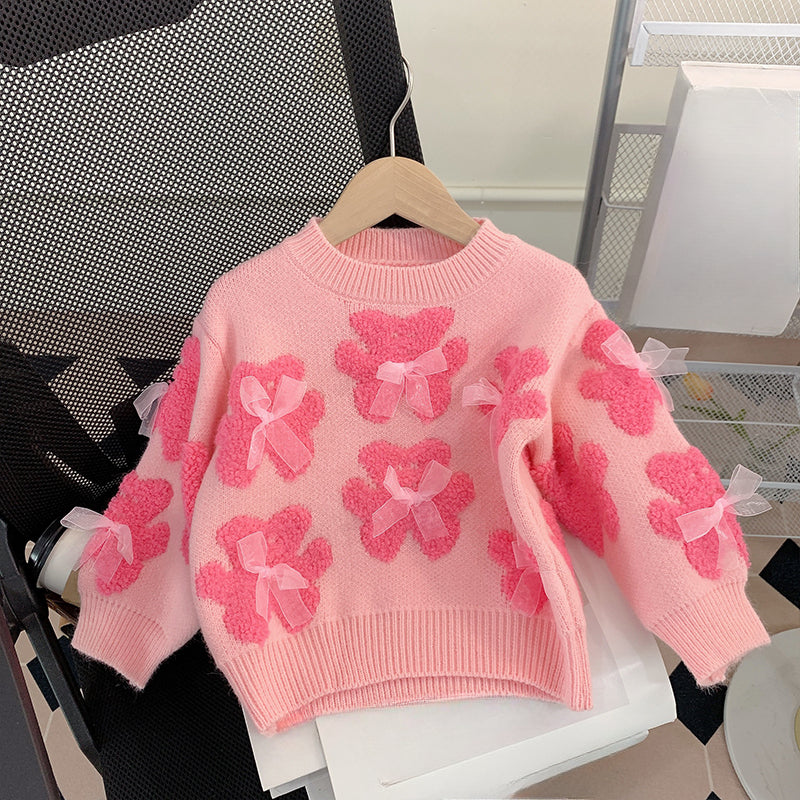 Christmas Baby Princess Long Sleeve Top Girls Knitted Sweater