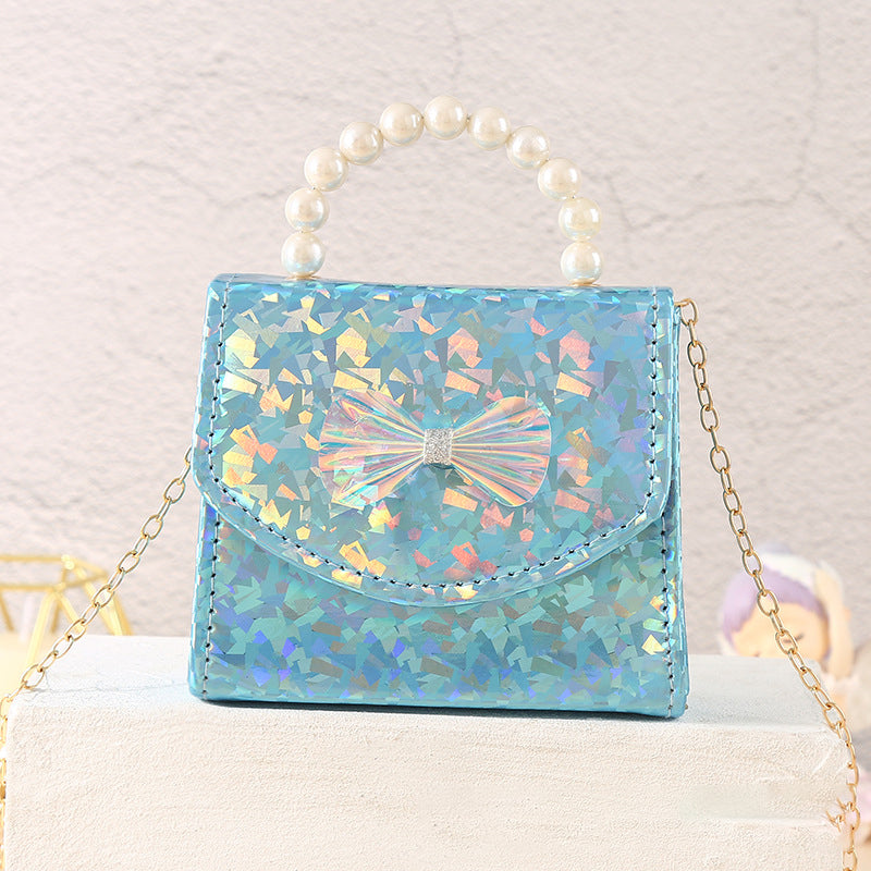 Small Summer Shining Sequined Bow Pearl Bag