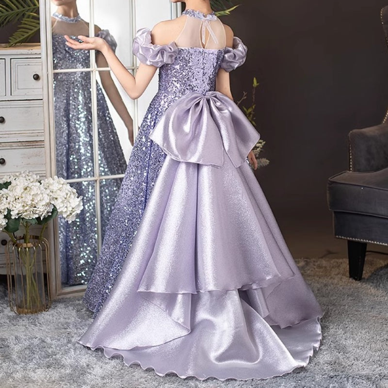 Girls Purple Pageant Dresses Girls Sequin Birthday Dresses