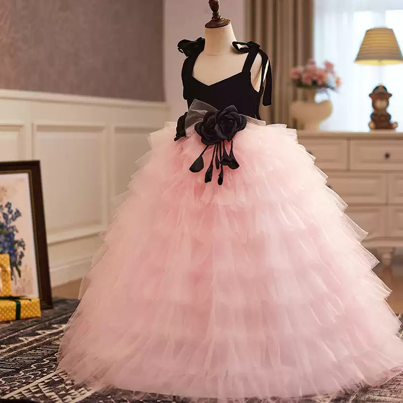 Girls Formal Dress Flower Girl Christening Dress Fluffy Dress