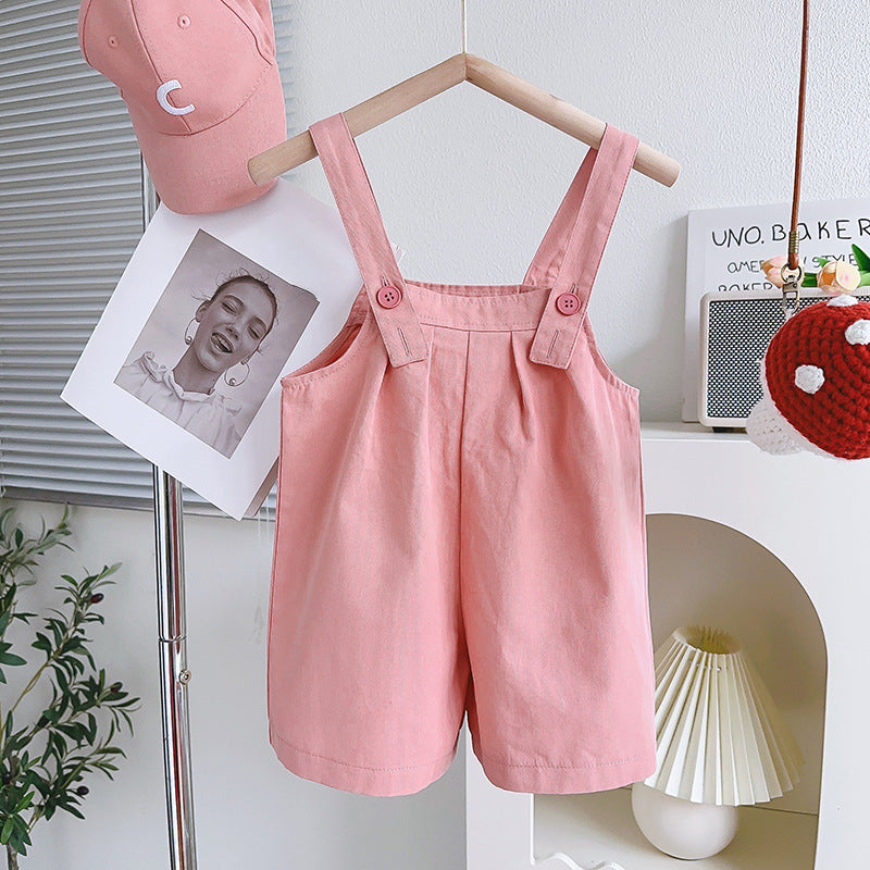 Striped Vest Overalls Two Piece Set