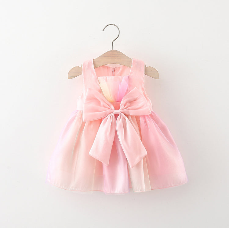 Baby Girl New Summer Colorful Tulle Sleeveless Dress Toddler Ball Gowns