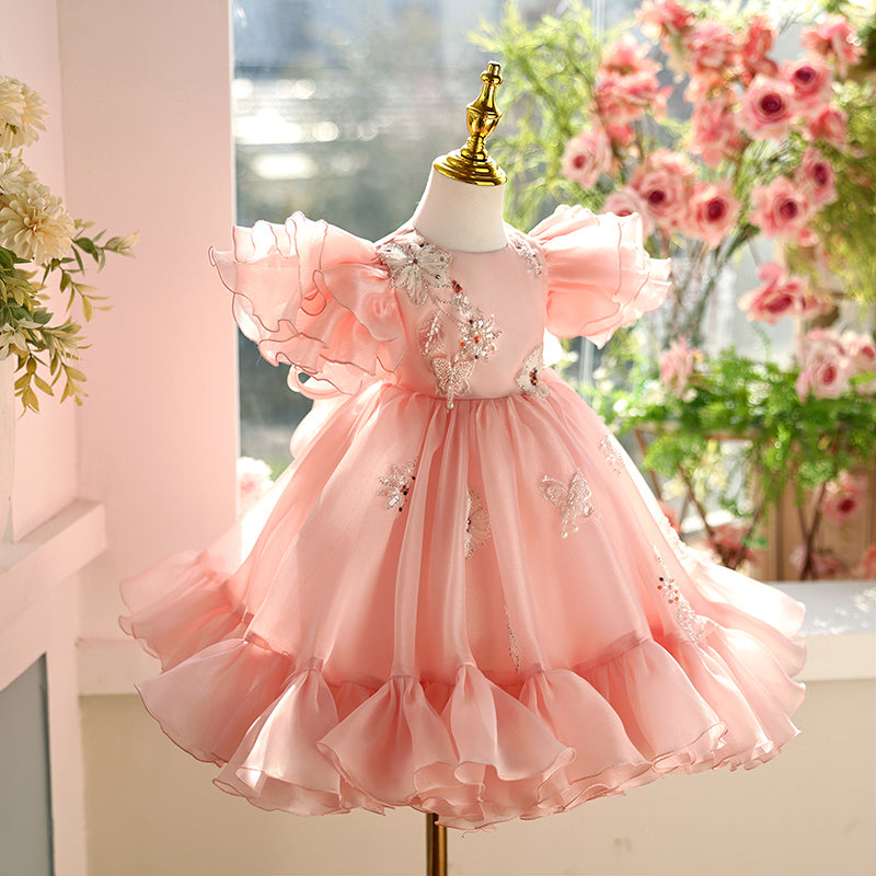 Spring Children's Birthday Puff Princess Dress Flower Girl Wedding Dress