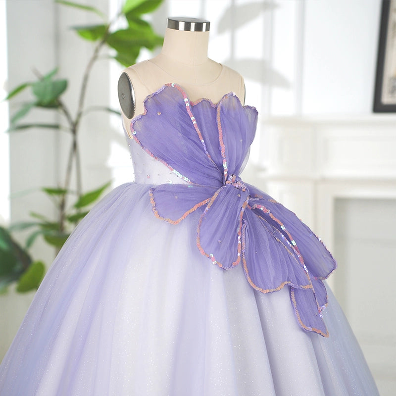 Baby Girl Purple Pageant Princess Dress Girls Prom Dress