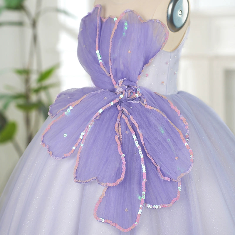 Baby Girl Purple Pageant Princess Dress Girls Prom Dress