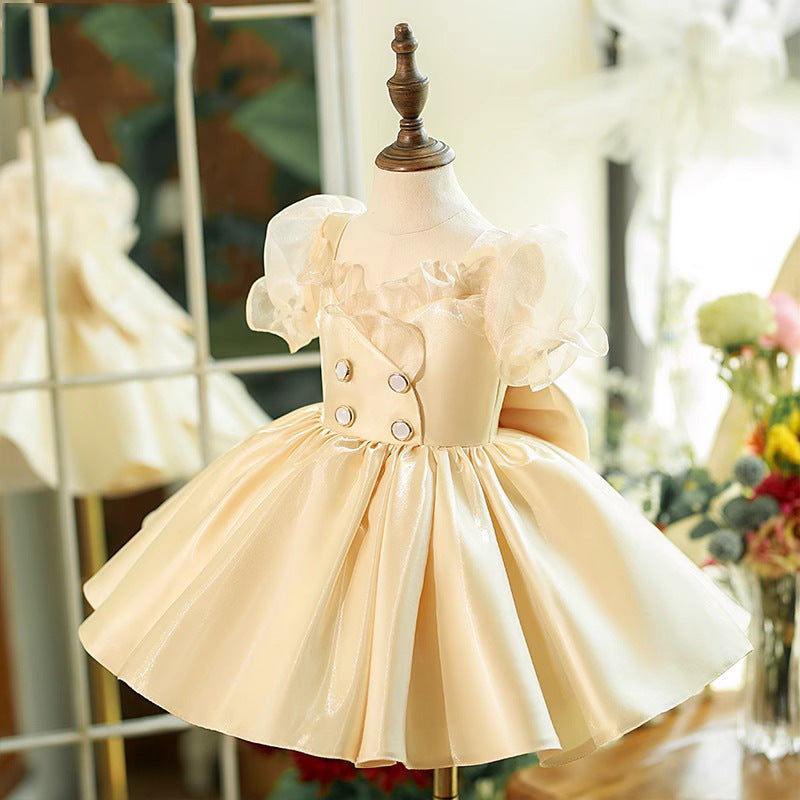 Elegant Baby Girls Baptism  Dress Flower Girl Dresses Toddler Christening Dresses