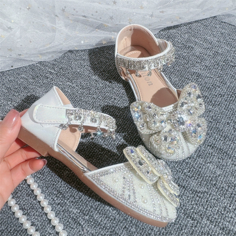 Girls Summer Bow-knot Sandals Rhinestone Shoes