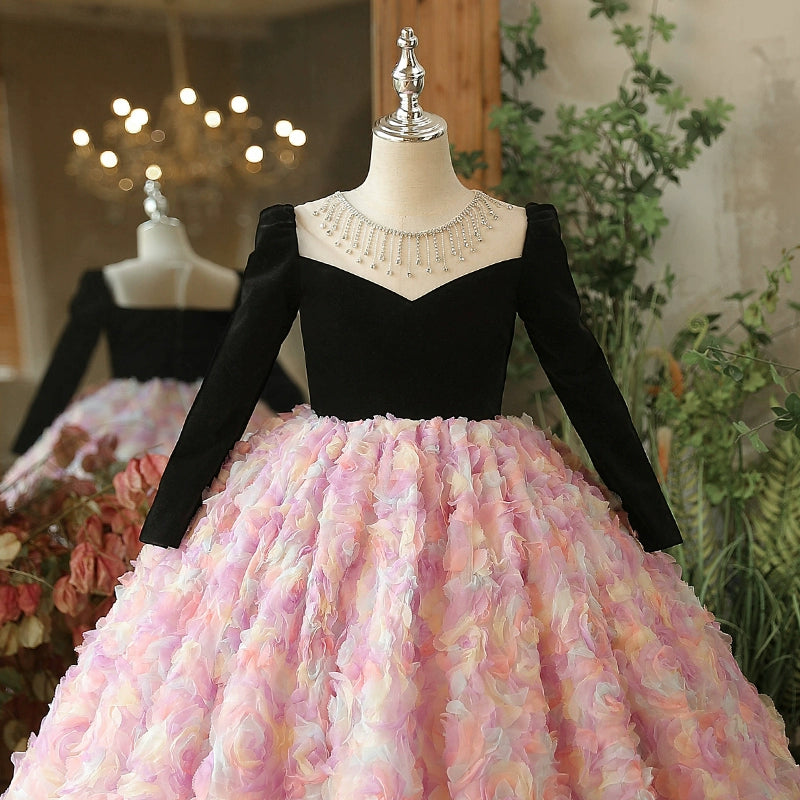 Elegant Christmas Dress Baby Girls Flower Girl Cake Dress Girls New Year's Dress