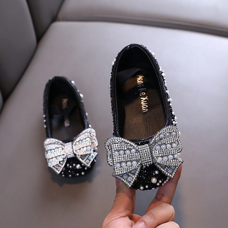 Girls Princess Diamond Leather Shoes Dance Performance Shoes