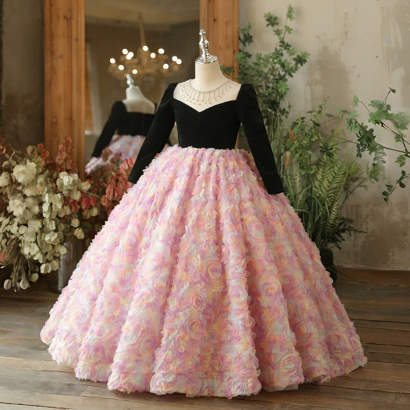 Elegant Christmas Dress Baby Girls Flower Girl Cake Dress Girls New Year's Dress