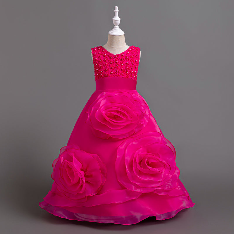 Christmas Dresses Big Flower Dress Pageant Dresses for Girls