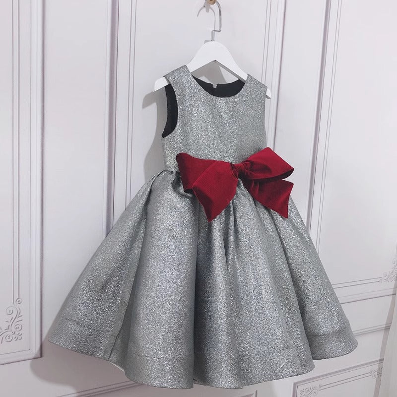 Bowknot Girls Dress Birthday Princess Dress