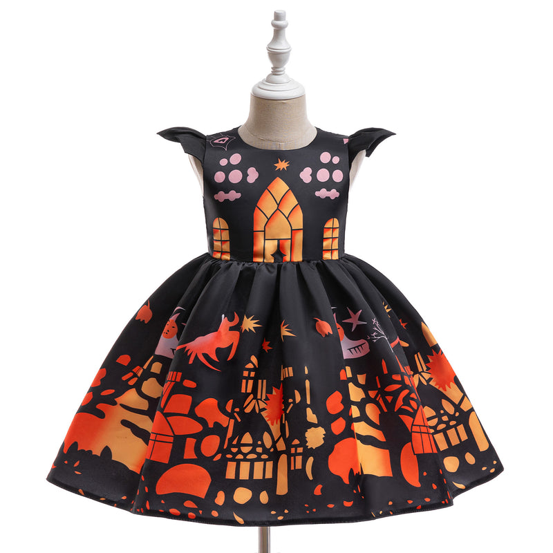 Cute Halloween Dress Girls Cosplay Princess Dress Toddler Costume Dress