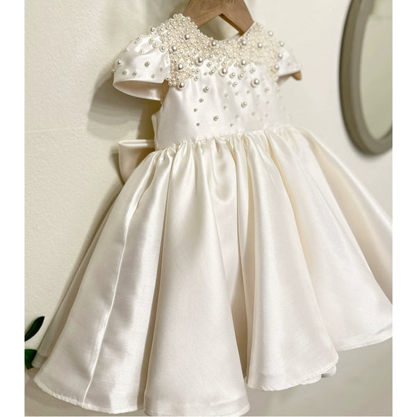 Baby Birthday Party Dress Girls Satin Princess Dress