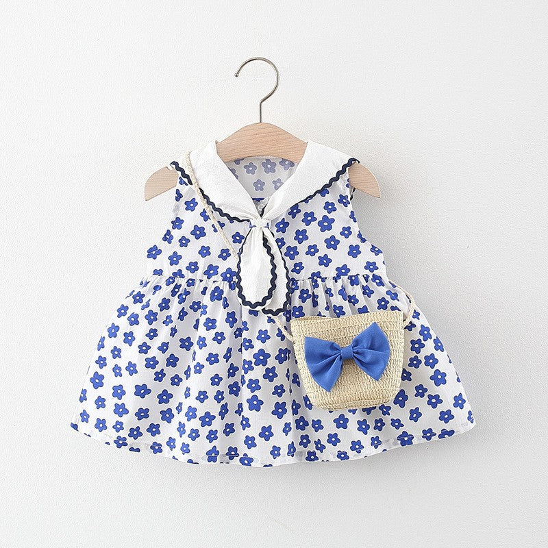 Sweet Baby Girl Flower Ribbon Dress