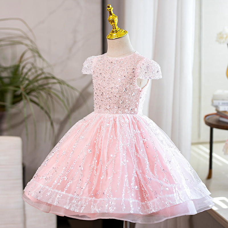 Elegant Baby Girl  Beauty Pageant  Sequined Dress Toddler Birthday First Communion Princess Dress