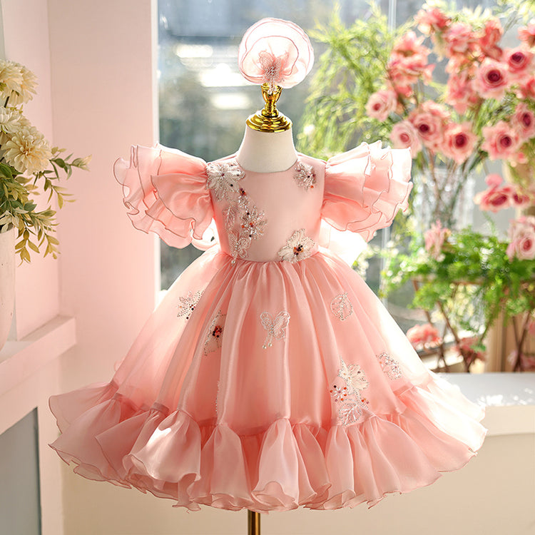 Spring Children's Birthday Puff Princess Dress Flower Girl Wedding Dress