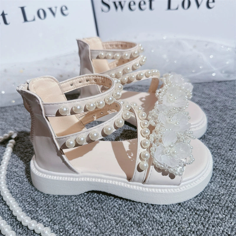 Girls Summer Shiny Sandals Cozy Rhinestone Princess Shoes