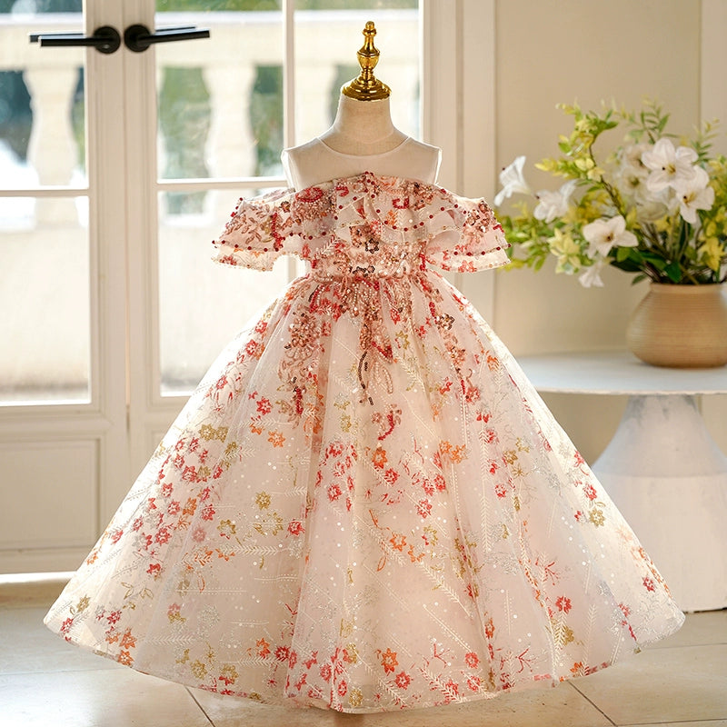 Girls Birthday Elegant Dress Flower Girl Wedding Princess Dress