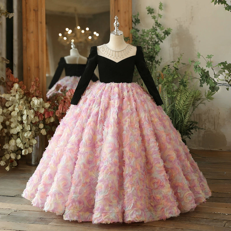 Elegant Christmas Dress Baby Girls Flower Girl Cake Dress Girls New Year's Dress