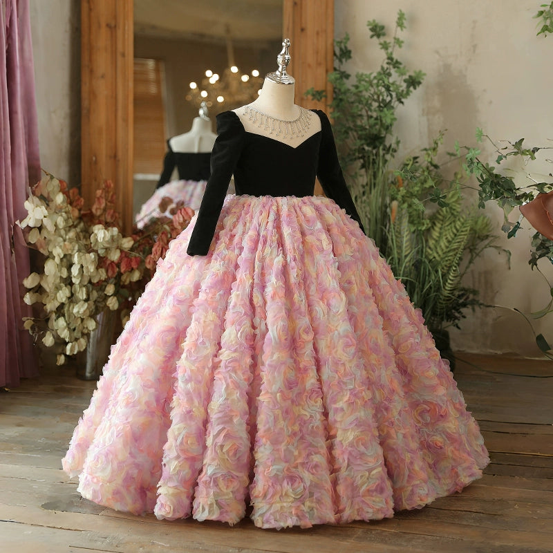 Elegant Christmas Dress Baby Girls Flower Girl Cake Dress Girls New Year's Dress