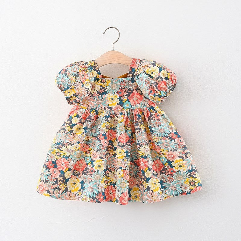 Girls Summer Breathable Floral Dress