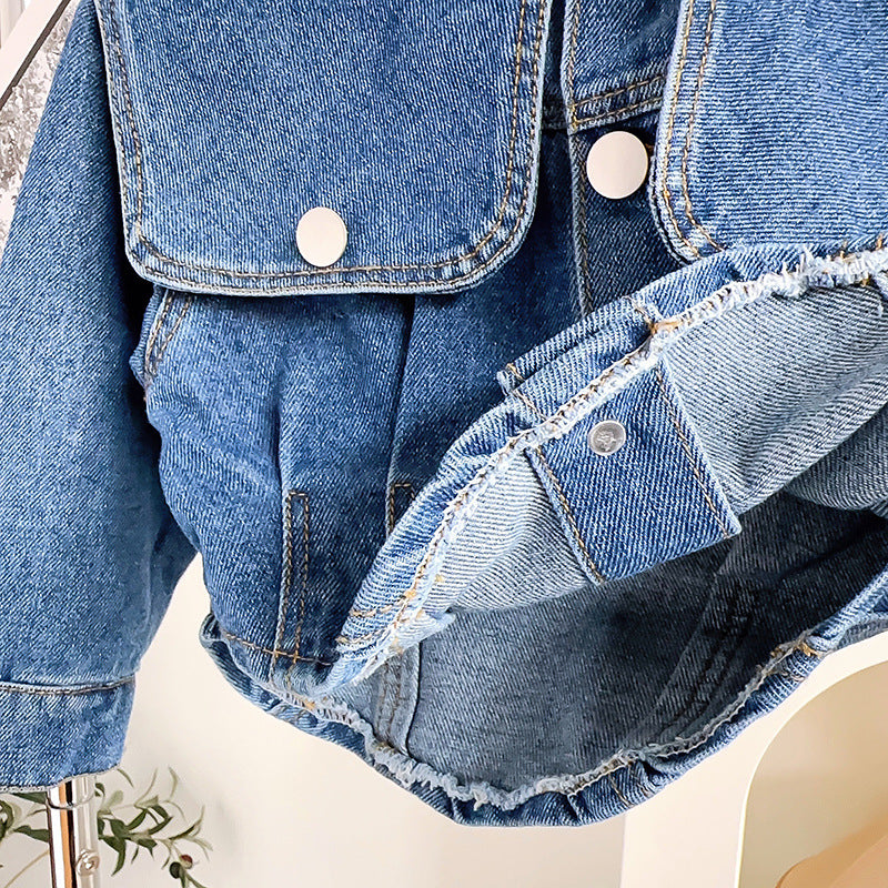 Girls Denim Suit children's Denim Two Piece Suit