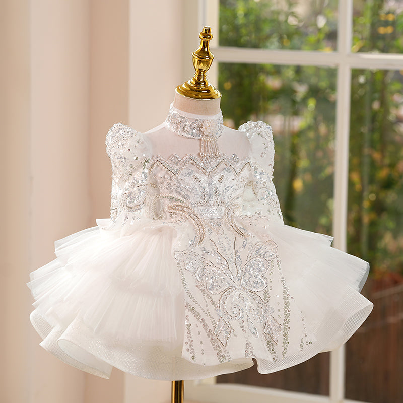 White Flower Girl Wedding Dress Girl Birthday Princess Dress