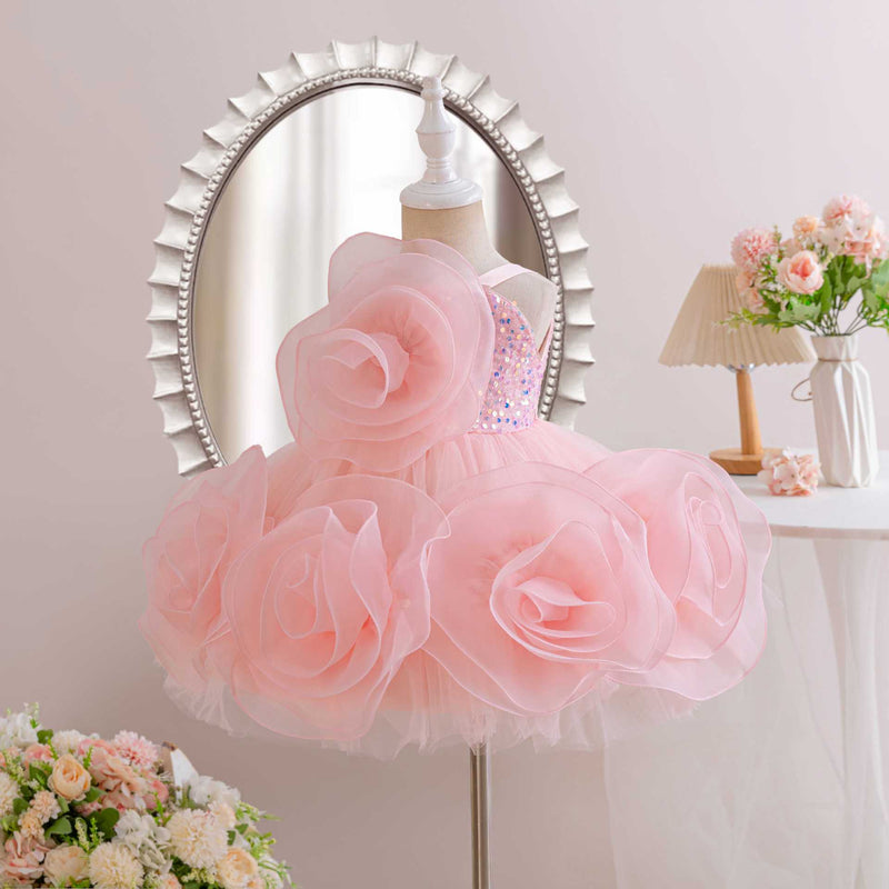 Cute First Communion Dresses Big Flower Princess Dress