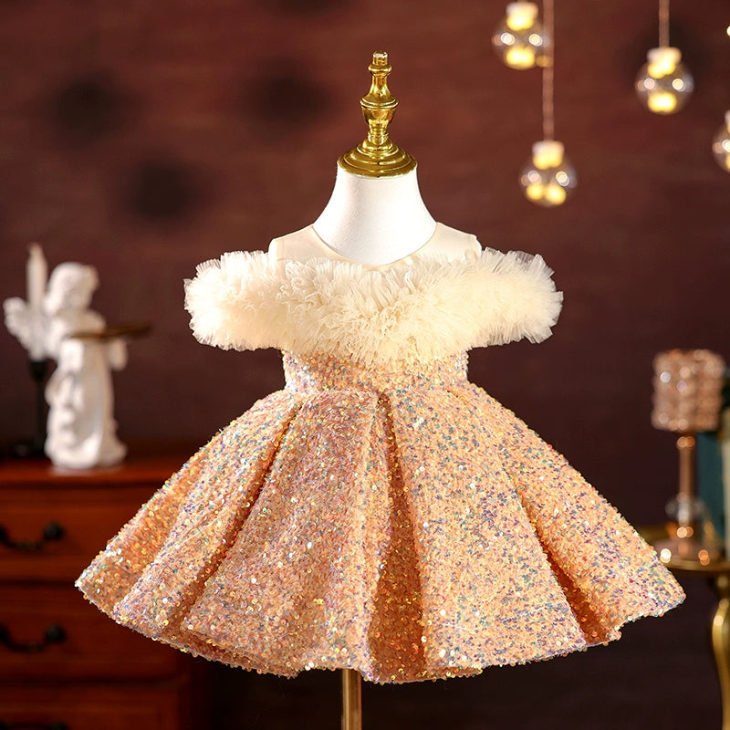 Elegant Baby Girl Sequin Christmas Dress Toddler Birthday Princess Dr marryshe