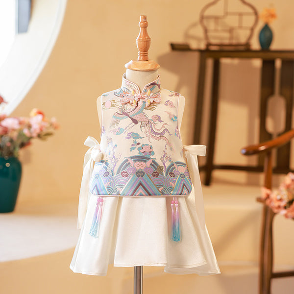 Elegant Baby Girls Button Pattern Princess Dress Little Girl Dresses