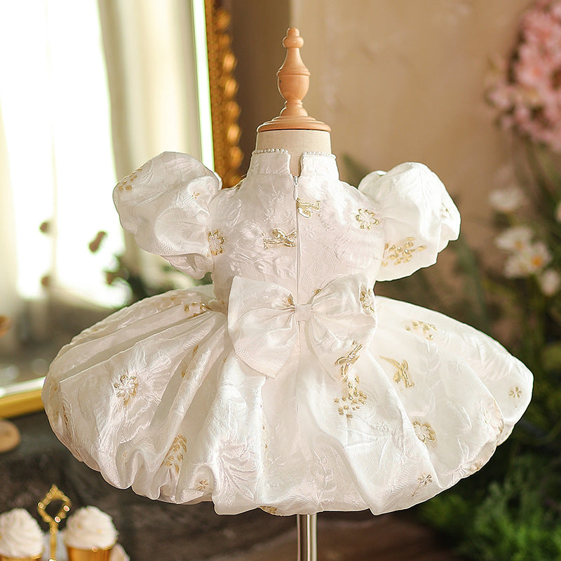 Cute Baby Girl Baptism Dress Toddler First Birthday Party Princess Dress