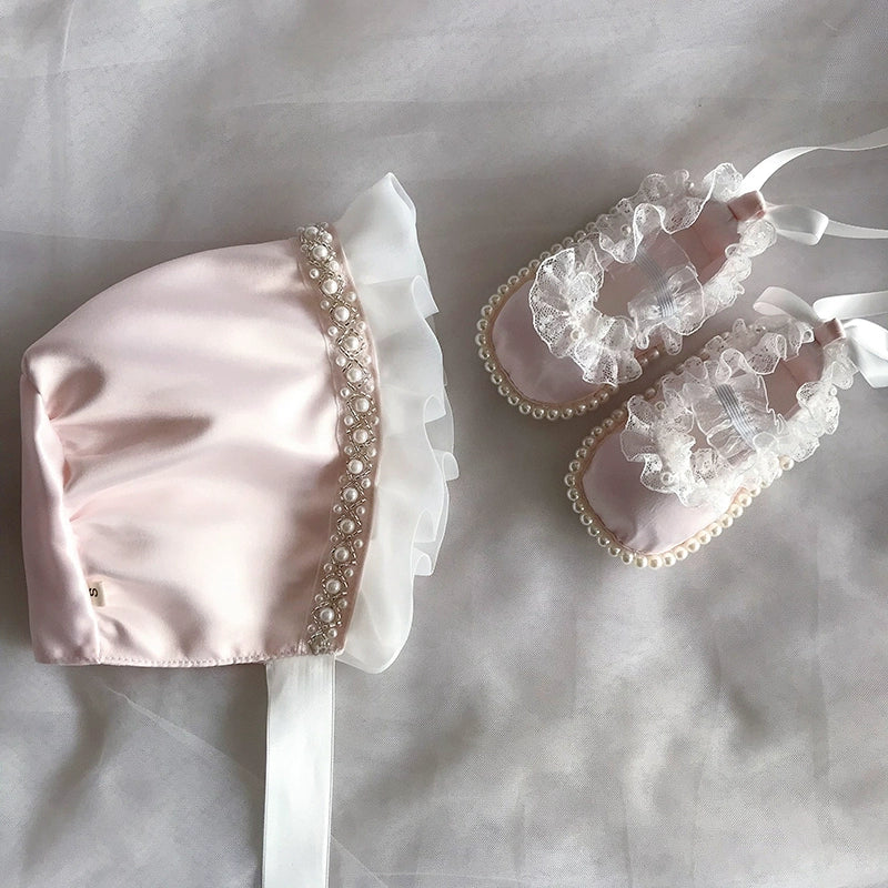 Baby Pearl Soft Hat Baby Shoes Set