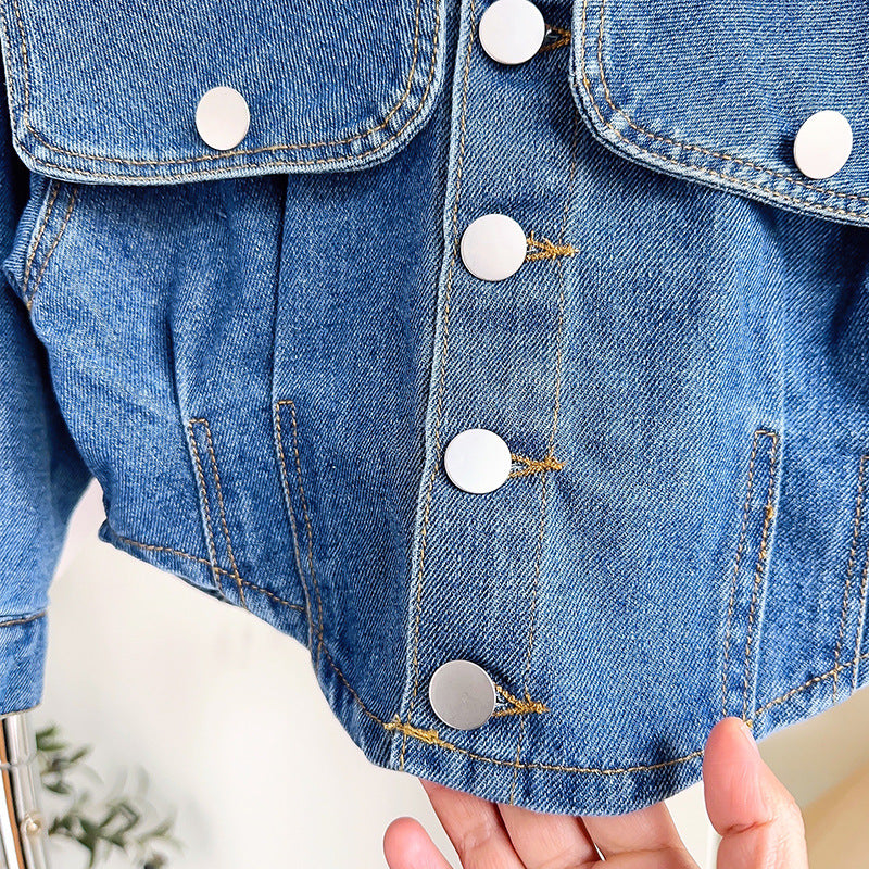 Girls Denim Suit children's Denim Two Piece Suit