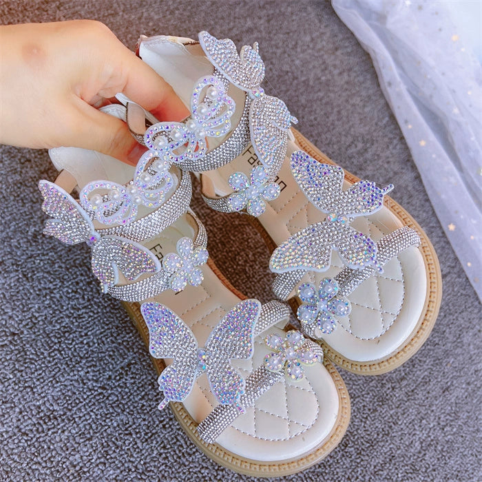 Girls Summer Sandals Rhinestone Shoes Girls Roman Sandals