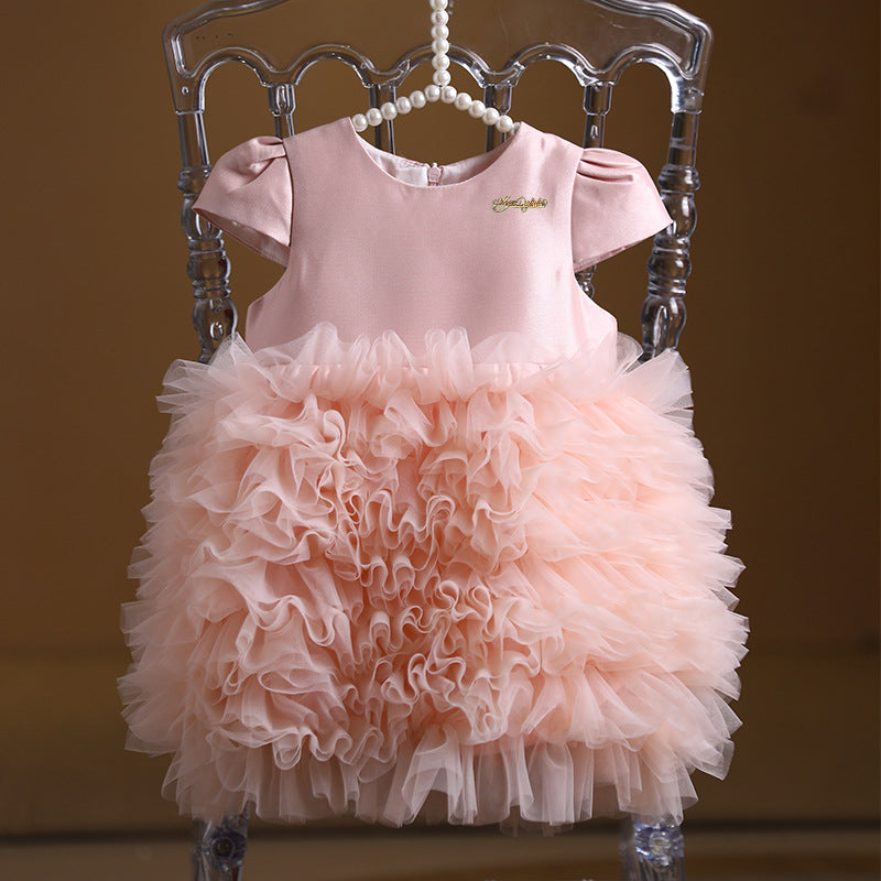 Cute Baby Girl Puffy Birthday Dress Toddler Christening Dresses