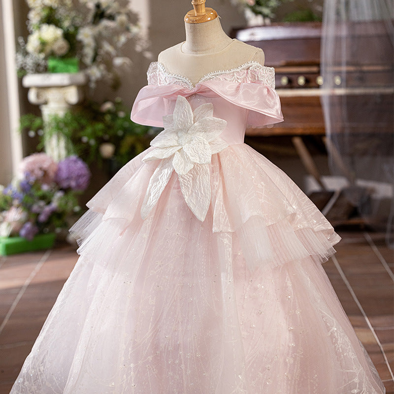 Girls Pageant Princess Dress Girls Elegant Prom Dress