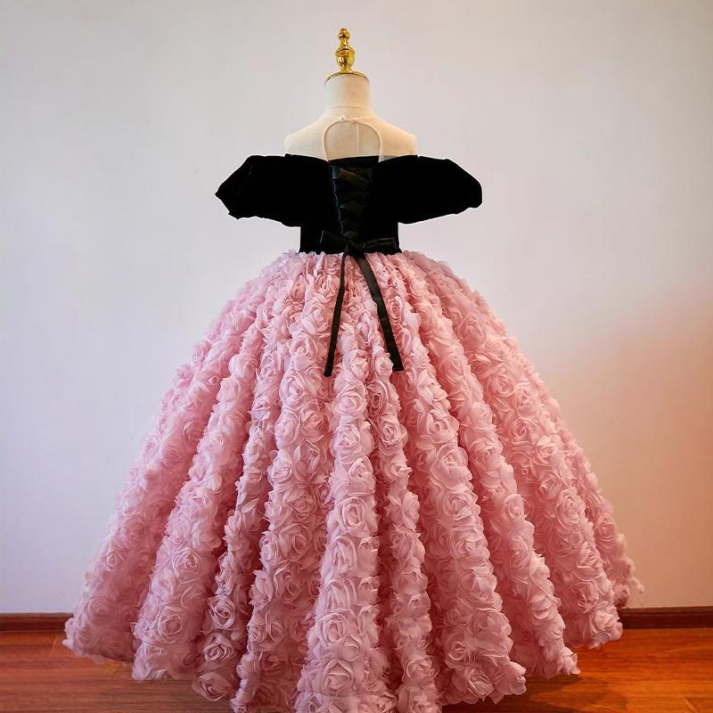 Children's Pink Princess Dress Girls Birthday Party Dress