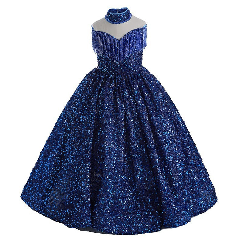 Girls Sequin Princess Dress Children Birthday Party Dress