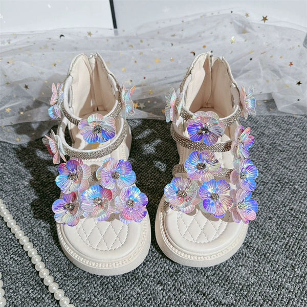 Girls Sandals Roman Shoes Princess Sequins Flower Girl Shoes