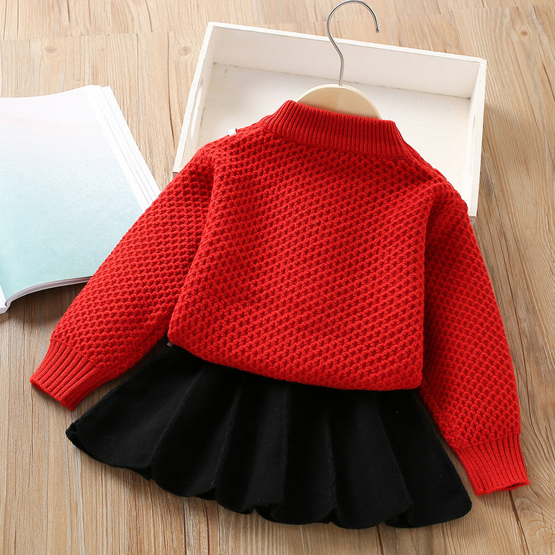 Princess Pullover Long Sleeve Sweater Two Piece Set