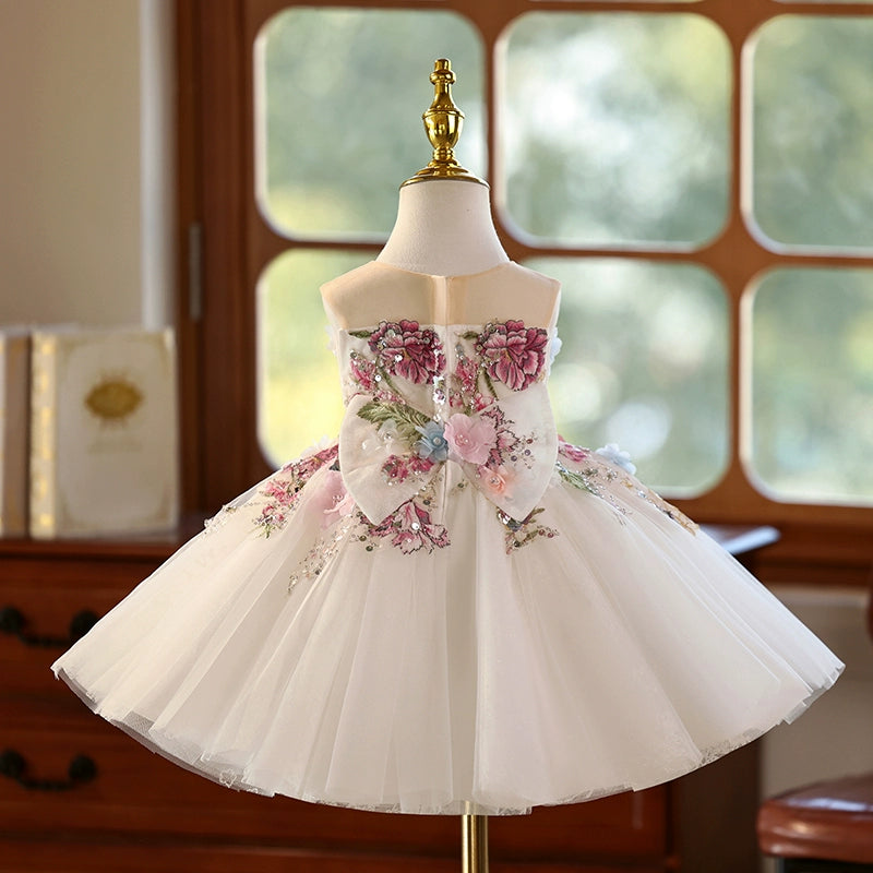 Elegant Girls Flower Birthday Princess Dress Flower Girl Wedding Dress