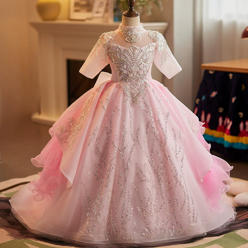 Flower Girl Dress  Beauty Pageant Dress Toddler Sequins Birthday Princess Dress