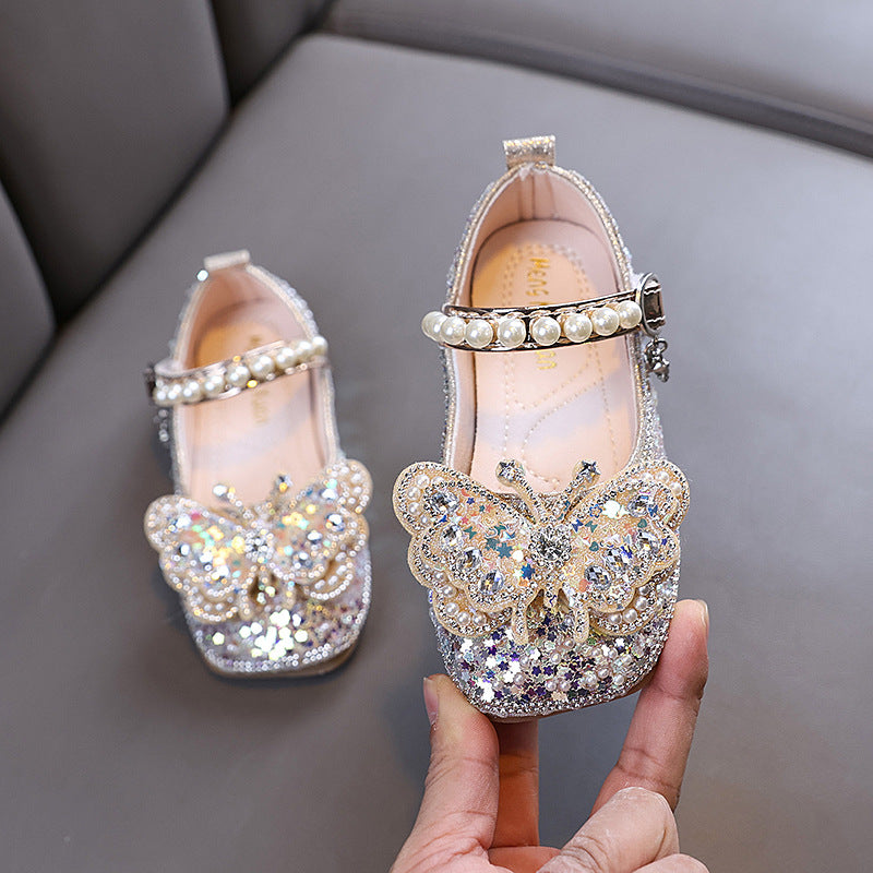 Baby's New Cute Princess Diamond Leather Shoes