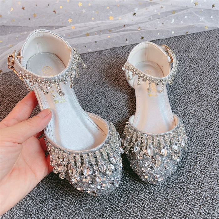 Girls Summer Shiny Sandals Rhinestone Princess Shoes