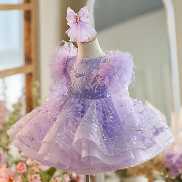 Elegant Baby Girl Puffy Festival Dress Toddler Birthday Party Princess Dress