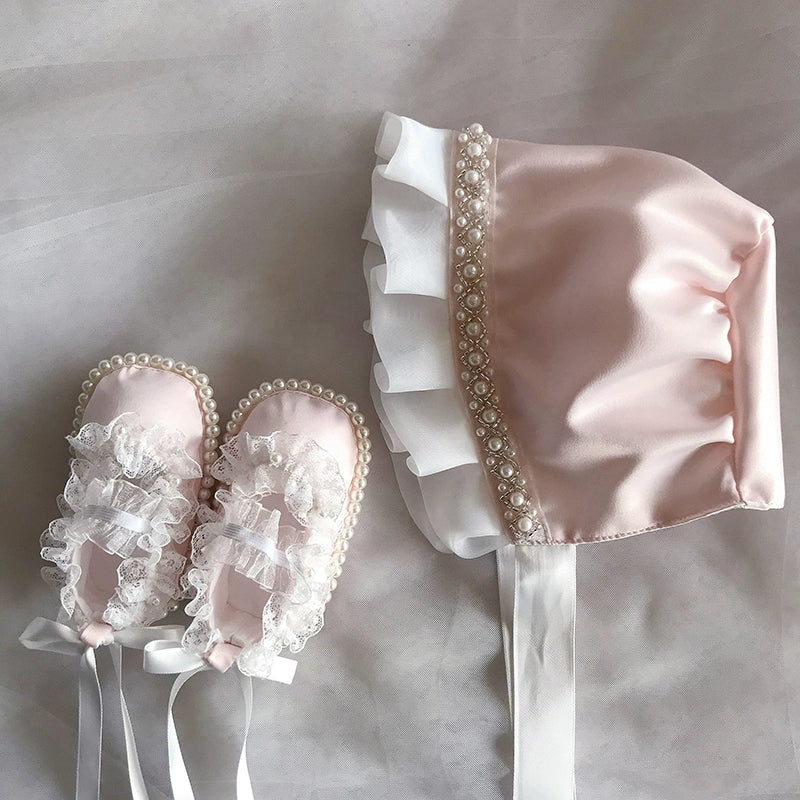 Baby Pearl Soft Hat Baby Shoes Set