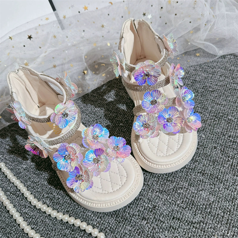 Girls Sandals Roman Shoes Princess Sequins Flower Girl Shoes